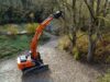 Fällgreifer an Hitachi Bagger