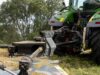 Aufgesattelter Anbaubock an GREENTEC TIGER Rotormulcher